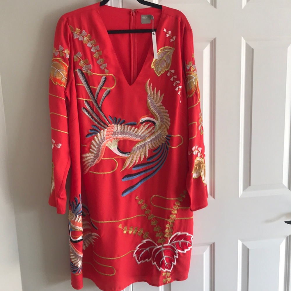 ASOS DESIGN Curve embroidered mini shift dress